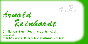 arnold reinhardt business card